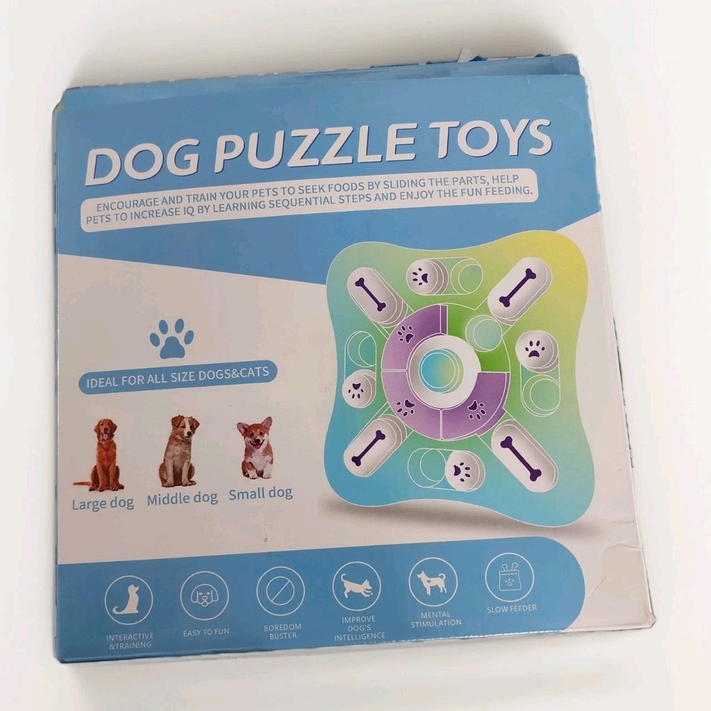 AVOAR Dog Puzzle Toy All Sizes 10in Blue Interactive Slow Feeder Enrichment